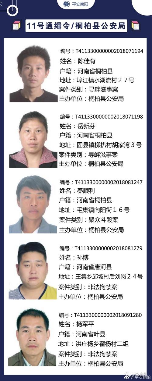 扫黑除恶 | 南阳市公安局通缉令(2018年9月最新发布)