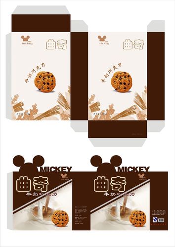 米奇饼干包装盒展开图