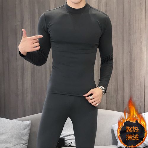 高领保暖内衣男薄款加绒贴身美体紧身修身包裹袋