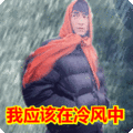 搞笑:我应该在冷风中表情包