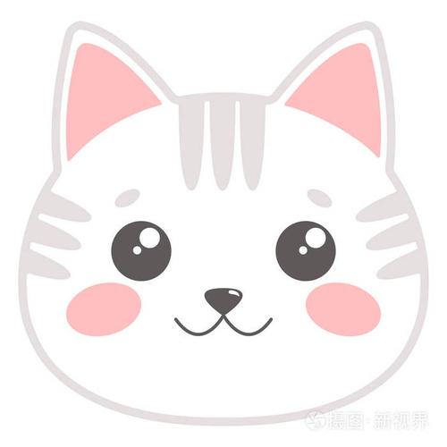 可爱的猫脸.矢量图