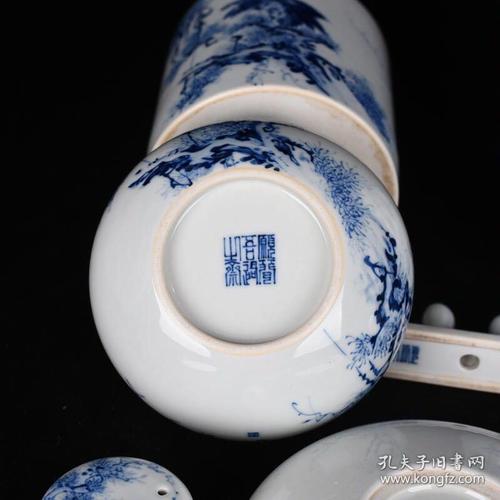 民国竹溪道人王步青花松鹰文具 古玩190817花瓶古董古瓷器 藏品规格