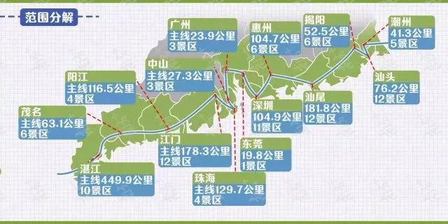 潮汕环线高速公路(含潮汕连接线)是广东省"九纵五横两环"高速公路