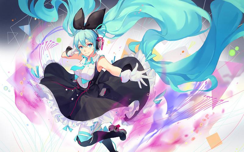 甜美少女初音未来桌面壁纸_卡通动漫_壁纸下载_美桌网