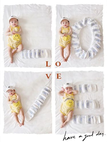 自拍尿不湿创意照|简单易学7815|附教程07_尿布_自拍_教程_百天