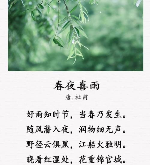 春夜喜雨_阅读_文化_阅读