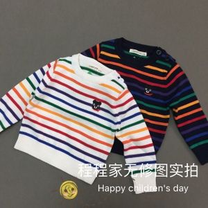 七彩条纹毛衣