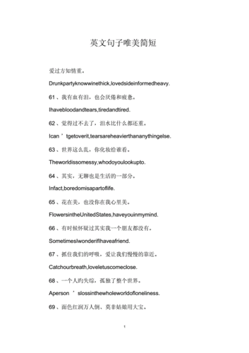 英文句子唯美简短.doc 3页