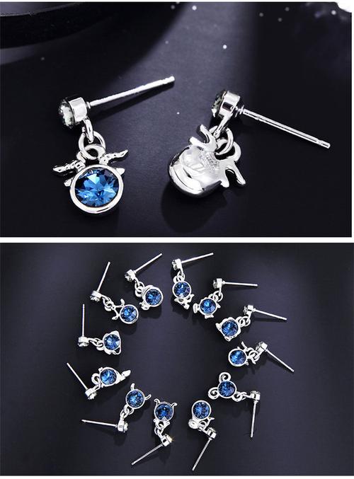 箴诺 十二星座手链水晶元素时尚手串星座耳钉耳饰女款