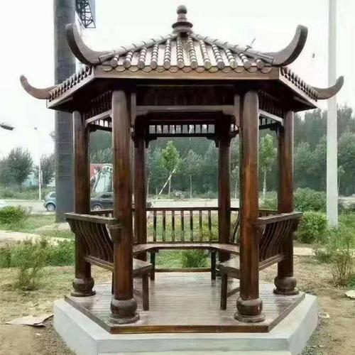 木质瓦六角凉亭实木仿古六角凉亭批发六角凉亭价格优惠华鑫