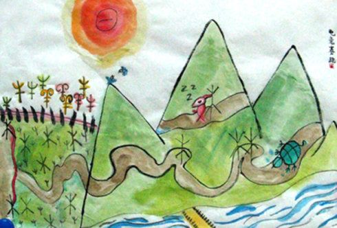 古文字绘画——龟兔赛跑