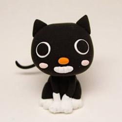 超轻粘土手工diy制作黑色猫咪玩偶图解教程