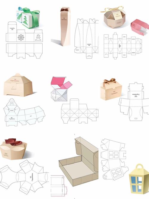 异形包装盒刀模图模板礼盒纸盒平面图展开图