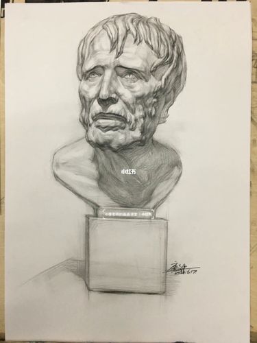 "海盗"石膏头像结构素描_素描_头像_素描石膏头像_文化_绘画