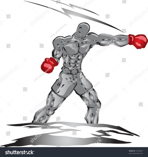 像银拳击手-运动/娱乐活动,插图/剪贴图-海洛创意(hellorf)