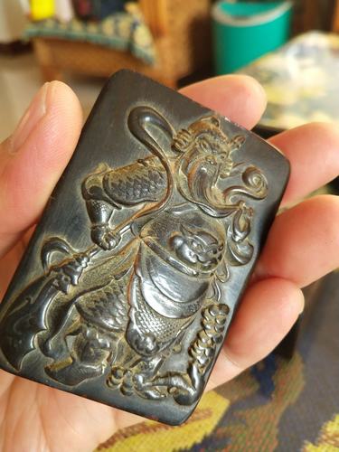 明清关帝君像亚洲犀牛角牌子欣赏【原创】