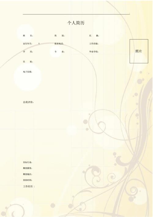 漂亮的个人简历模板(带背景图片).pdf 1页