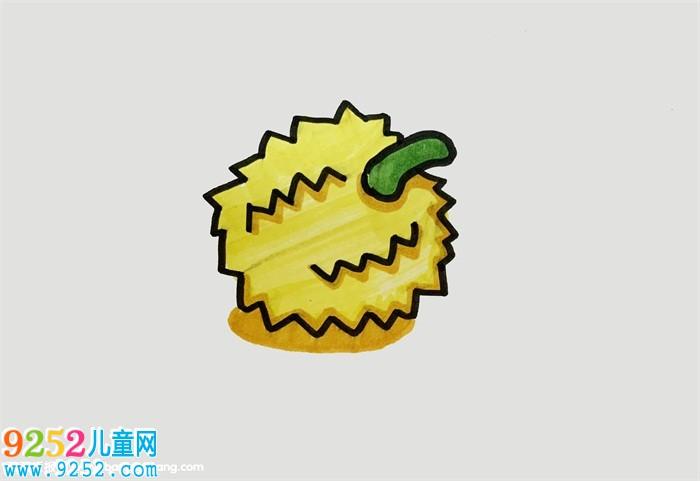 水果简笔画,榴莲简笔画教程