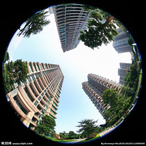 小区建筑鱼眼图片