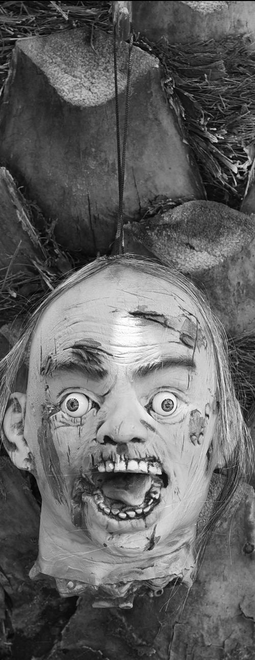 万圣节吊头道具 烂脸恐怖恶心断头恶搞吊鬼头 仿真血头颅气氛布置