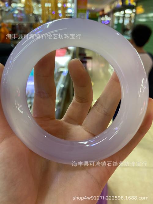 荔枝冻玉髓大手镯玛瑙手镯 清新浅紫 大圈口粗手镯