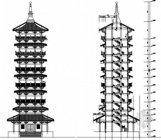 仿古建筑寺塔剪力墙结构施工图