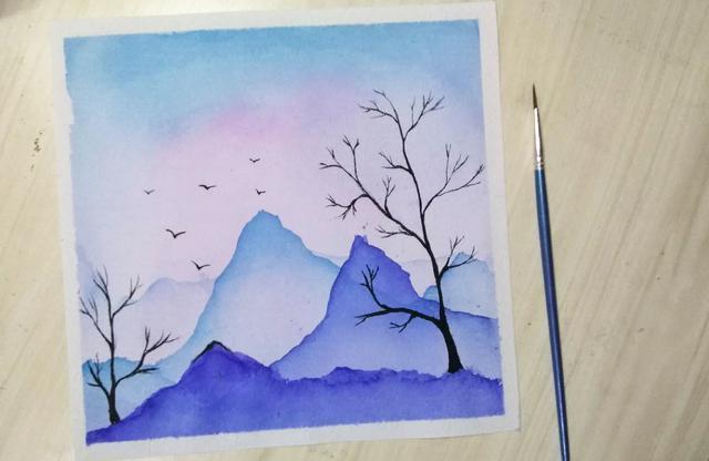 超详细步骤水彩画风景画简单易学一看就会