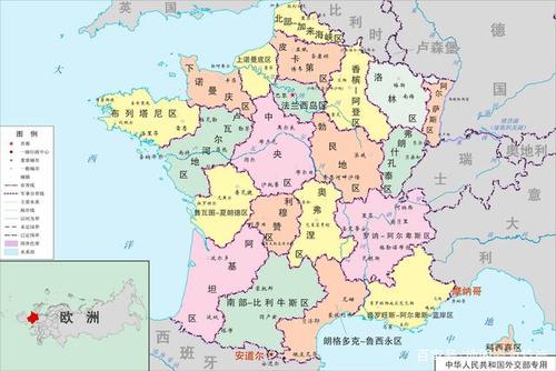 法国行政区划地图