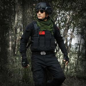 狼石户外军迷特种兵野战黑色特训迷彩服套装男 span class=h>军装 