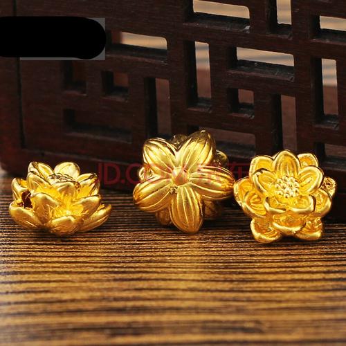 凤祥银楼情人节礼物3d硬金999足金 莲花黄金款转运珠 莲花珠女款送