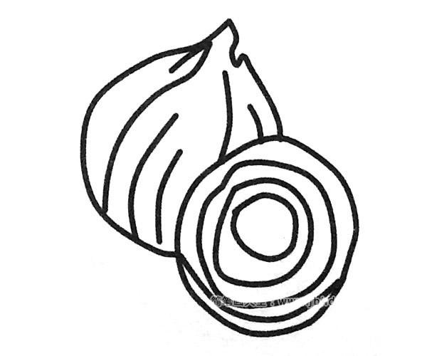 5款洋葱简笔画图片 洋葱的简单画法