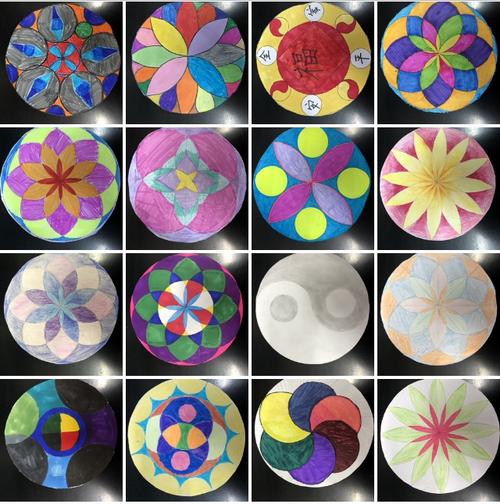 六年级162,163班"用圆设计美丽的图案"作品展