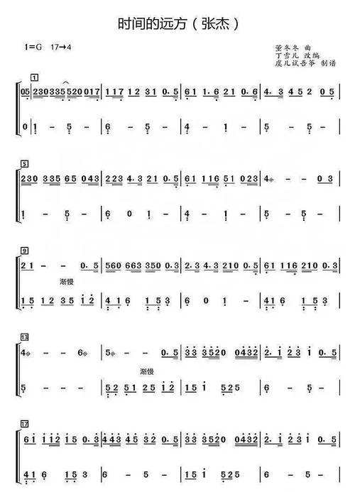 古筝曲谱丨《时间的远方》