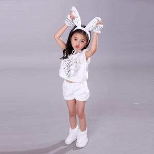 衣服动物套装表演服儿童兔子夏小白兔女童小孩裙子走秀女孩