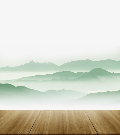 中国风木台远山