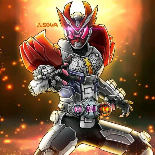 推特画师soua_itou绘制的假面骑士时王骑士装甲形态