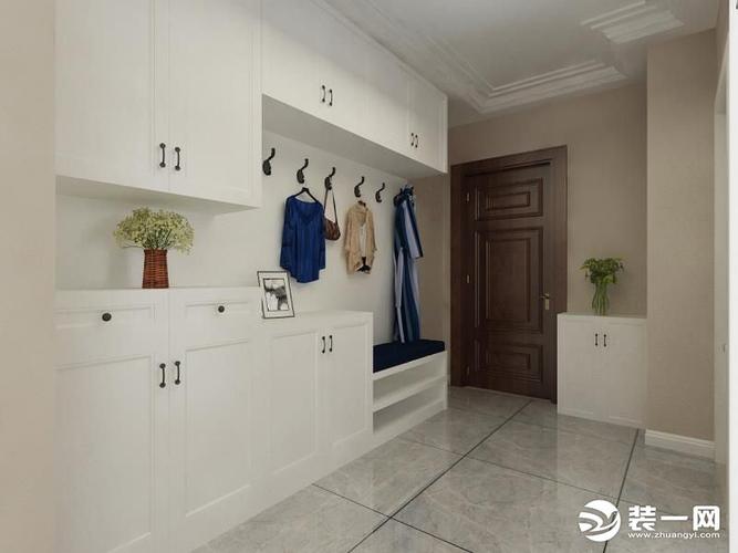 进门的鞋衣柜酒泉一信装饰居雅苑106平三居室简约风格装修效果图
