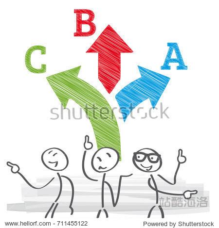 advice with arrow pathway choice - businessmen having to choose