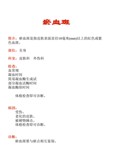 医学科普临床症状知识文库瘀血斑pdf4页