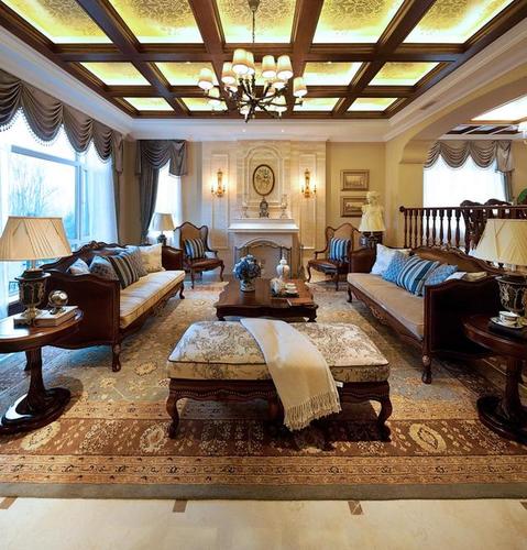 300平米复式设计说明,62万元装修的美式风格有什么效果?-富豪公馆装修
