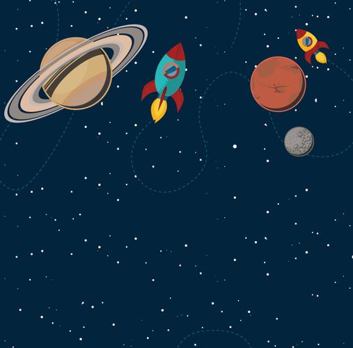 卡通太空宇宙飞船矢量背景1年前发布