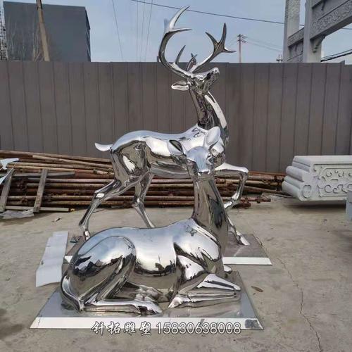 汶上售楼部不锈钢灯光鹿不锈钢鹿一家组合
