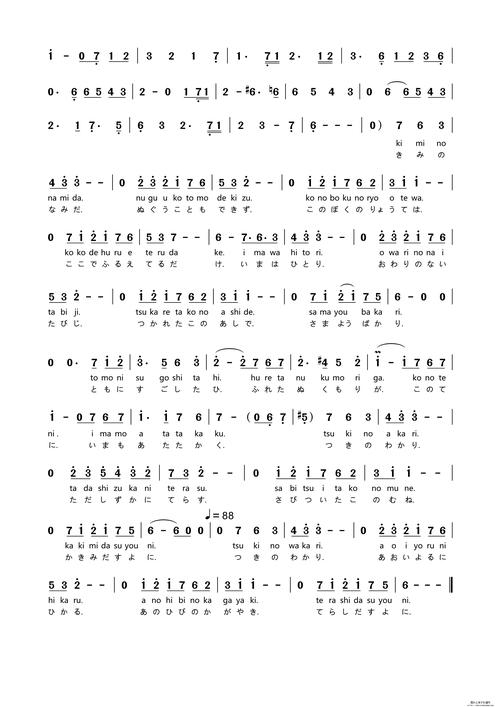 曲谱名:[日]月の明り -ファイナルファンタジーiv 爱のテーマ-简谱