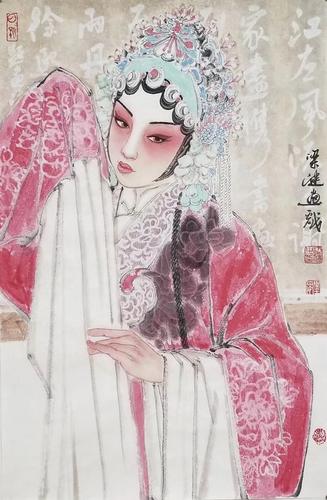 中国美术家协会会员梁健戏曲写意人物作品欣赏