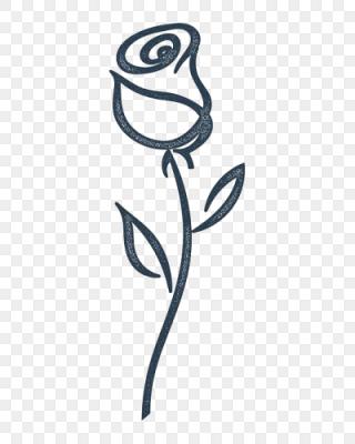 线条玫瑰彩色小清新卡通手绘玫瑰花花卉鲜花边框装饰矢量元素png素材