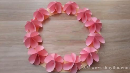 折纸樱花花环