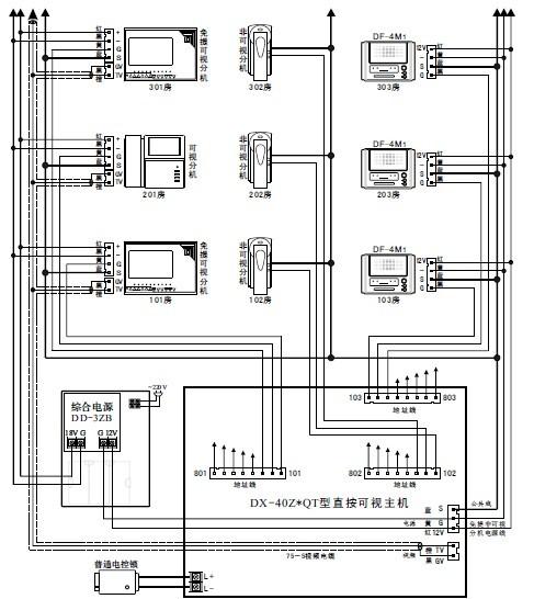 楼宇对讲系统接线图