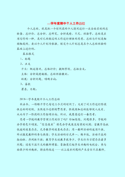 学年度期中个人工作总结范文.doc