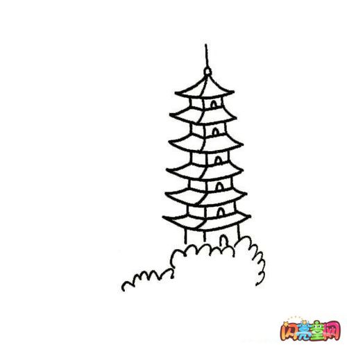 雷峰塔儿童简笔画图片