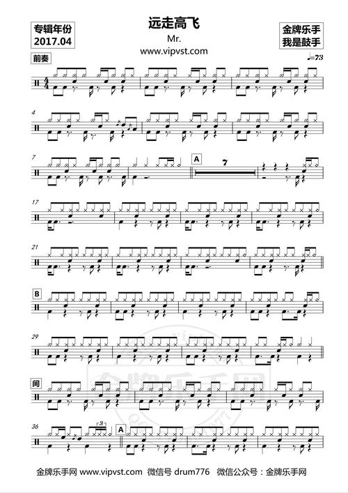 远走高飞 鼓谱(包含动态)15元